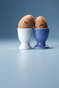 Happy, sad, eggs, differences